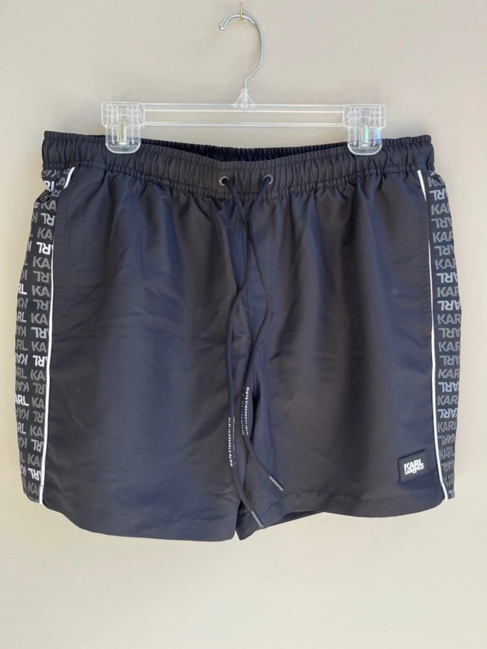 Karl Lagerfeld Swim Trunks 5” Pockets‎ Elastic Drawstring Waist Brief Liner